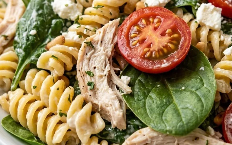 Cold Chicken Spinach Pasta Salad