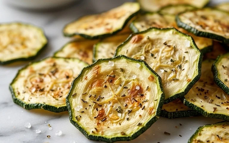 Crispy Baked Zucchini Chips- Healthy Homemade Snack